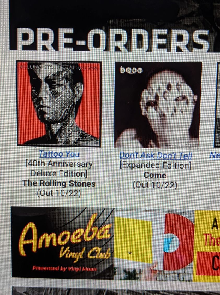 Dont Ask Dont Tell will be reissued Oct 2021 2021-0928-Amoeba-Come-PreOrder